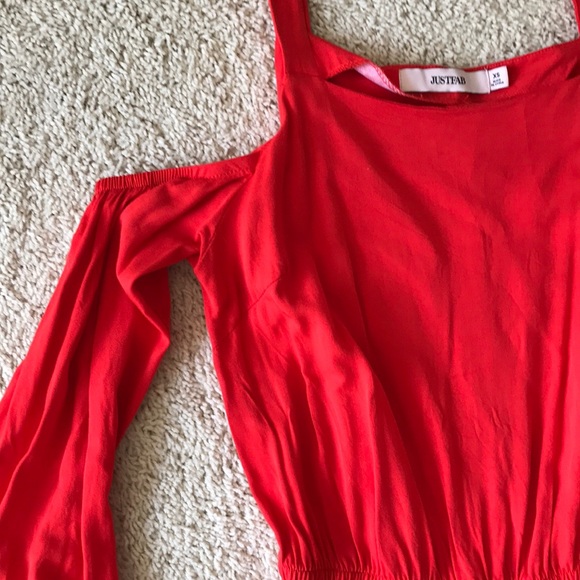 Red off the shoulder dress - Picture 3 of 3